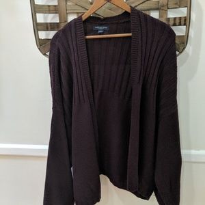 American Eagle burgundy open front cardigan